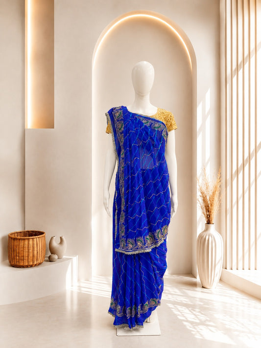 Jaipuri Leheriya - Carry Pattern - Blue Color
