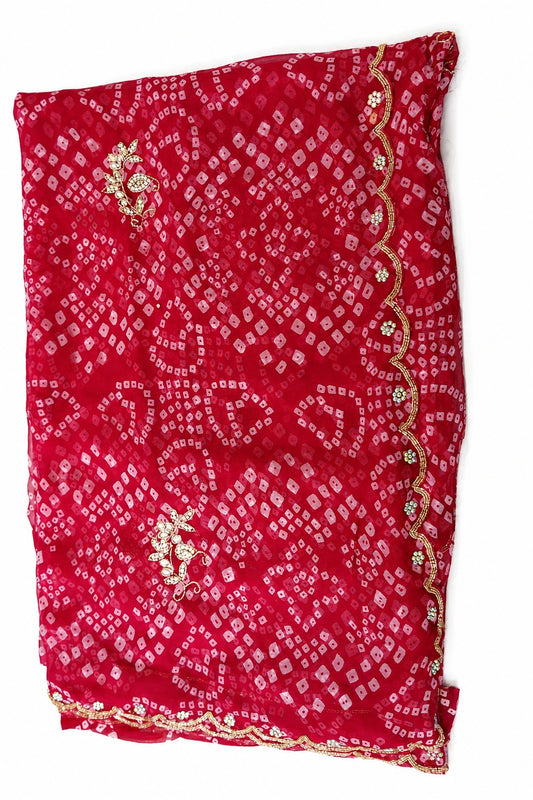 Bandhani Saree in Vibrant Red