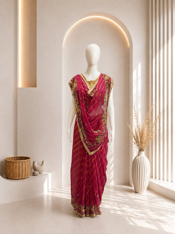 Elegant Rani Color  Elephant Leheriya