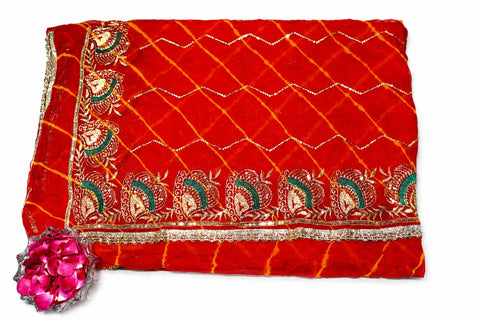 Elegant Red Carry Leheriya Saree