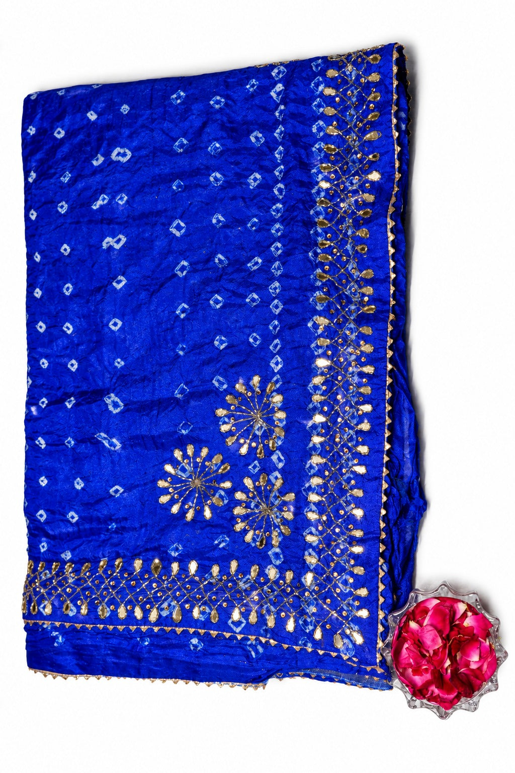 Elegant Blue Bandhej Saree