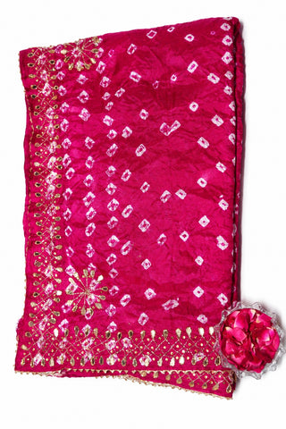 Elegant Rani Color Bandhej Saree