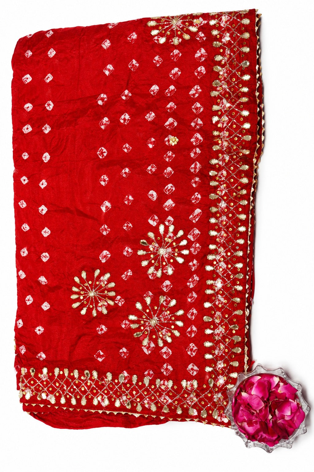 Elegant Red Bandhej Saree