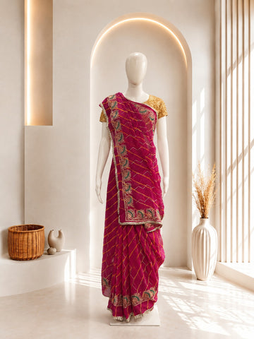 Jaipuri Leheriya - Carry Pattern - Rani Color