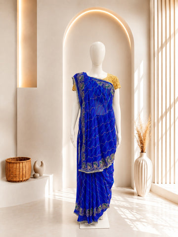 Jaipuri Leheriya - Carry Pattern - Blue Color
