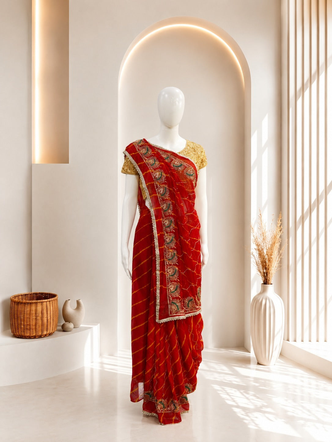 Jaipuri Leheriya - Carry Pattern - Red Color