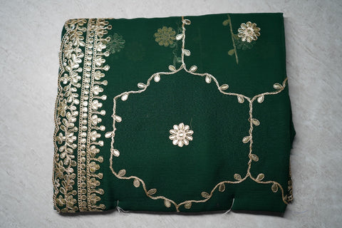 Premium  Gota  Work Green Sarees
